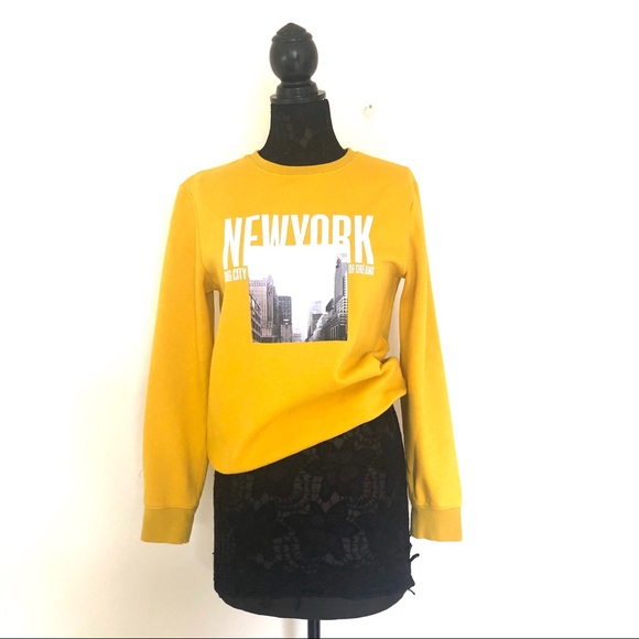 yellow graphic sweatshirt